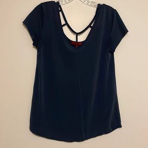 Blue top with back designs size: xs